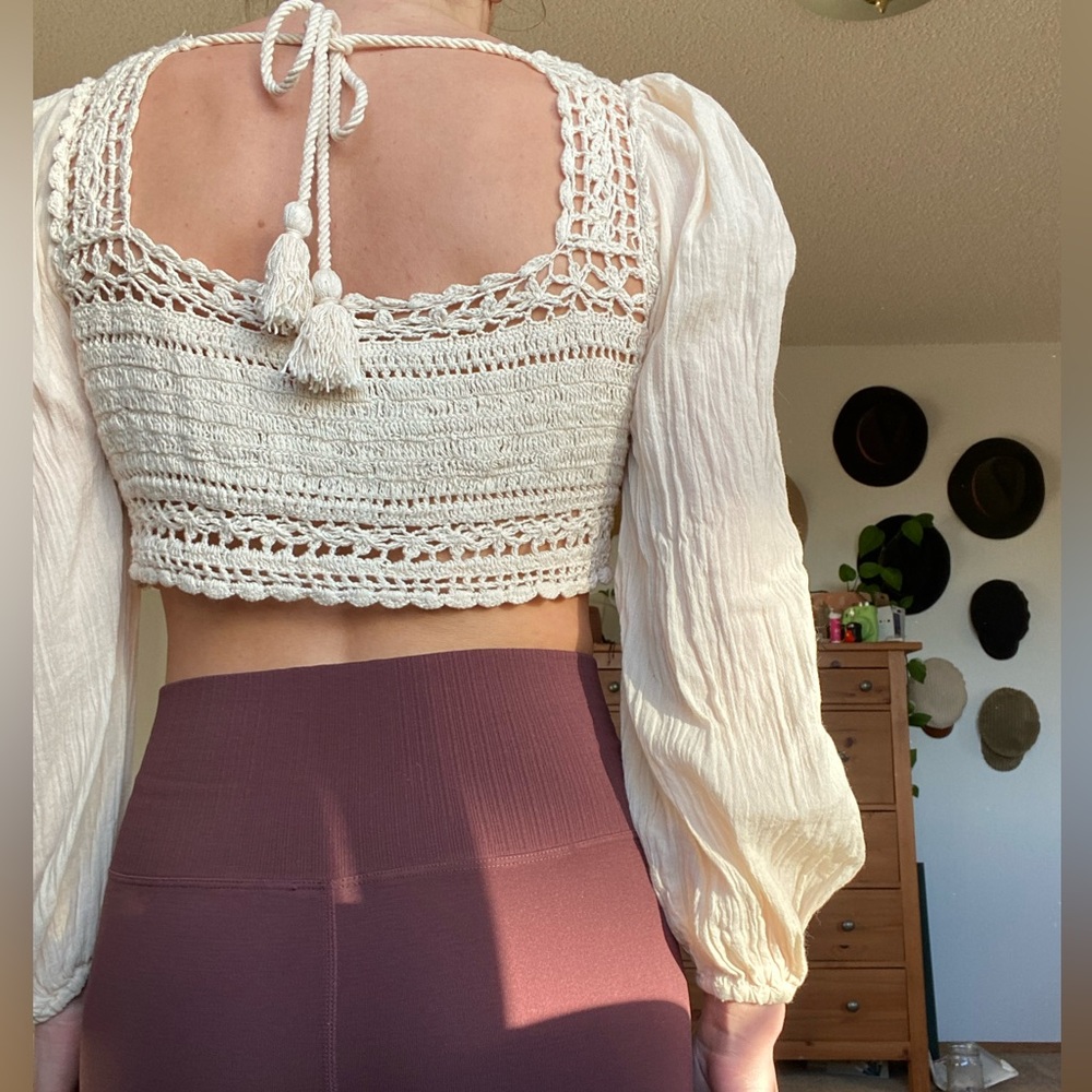Free People Crochet Crop Top - Picture 2 of 3